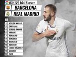 الكلاسيكو.. مفاجآت في تشكيل ريال مدريد لمواجهة برشلونة
