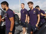 بالصور| بعثة برشلونة تصل بلد الوليد استعدادا للقاء