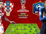 نهائي المونديال| شاهد.. بث مباشر لمباراة فرنسا وكرواتيا