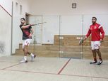 صور.. "الجوكر" وياسر ابراهيم يحتفلان بـ"رباعية" الجونة بمباراة اسكواش