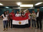 بالصور: استقبال بطلة الرماية عفاف الهدهد بالورود وعلم مصر في المطار