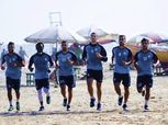 بالصور| المصري يتدرب على شاطئ البحر بعد تأجيل لقاء الجزيرة مطروح