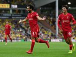 محمد صلاح يحتفل بهدفه ضد نورويتش سيتي.. وأرنولد يرد «صور»