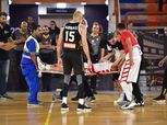 نقل مهاب ياسر لاعب السلة للمستشفى بعد إصابة خطيرة في ودية مصر والأردن