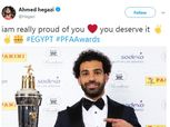 بالصور| «نانسي عجرم» تهنئ «صلاح» على جائزة الأفضل