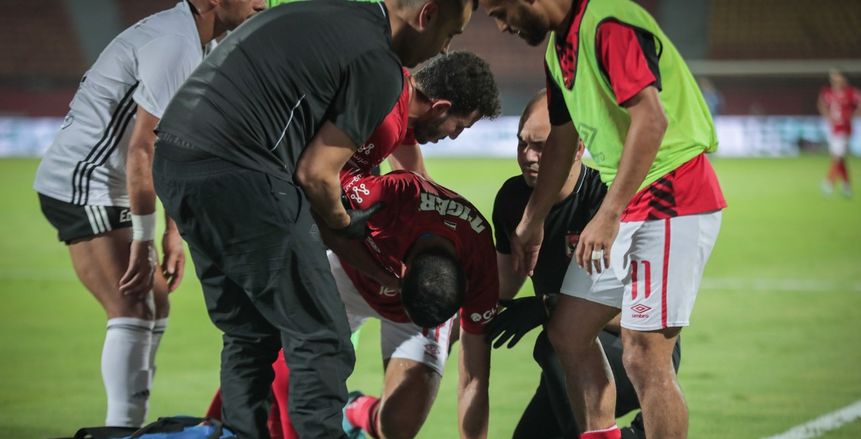 موقف 6 مصابين في الأهلي: تأهيل ثنائي الوسط وراحة محمد عبدالمنعم