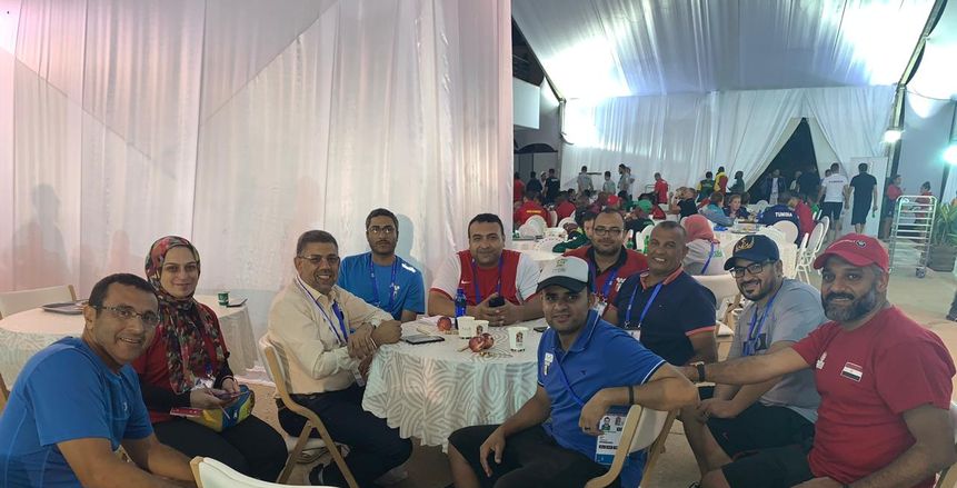 جلسة إدارية للبعثة المصرية في دورة الألعاب الإفريقية بالمغرب