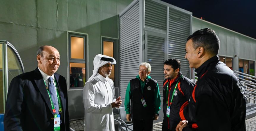 وزير الرياضة القطري يزور مران منتخب مصر المشارك في كأس العرب