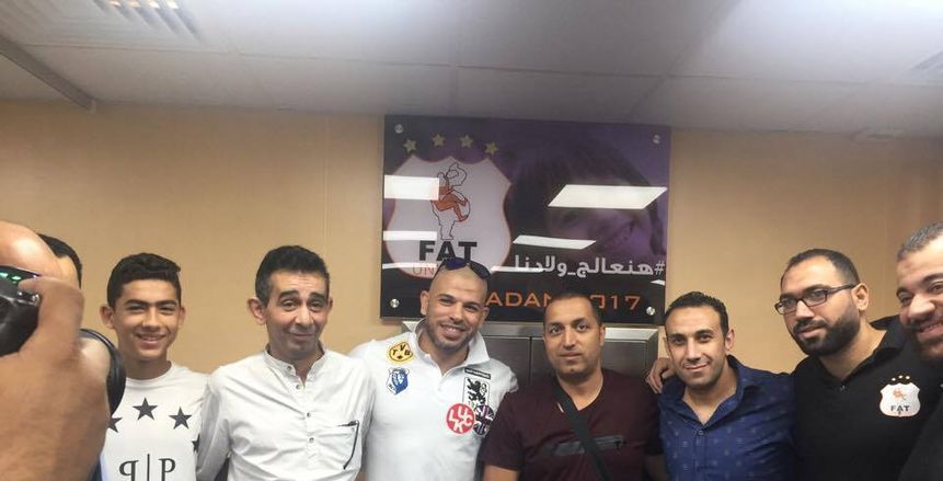 بالصور| زيارة الرياضيين إلى مستشفى الأورام بالمنصورة