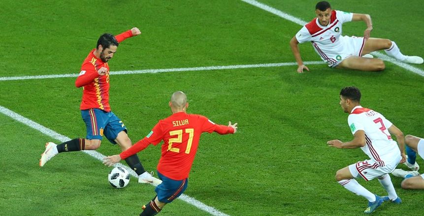 بالفيديو| تعادل إيجابي بين إسبانيا والمغرب في الشوط الأول