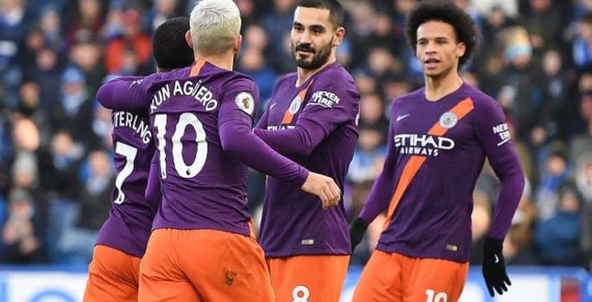 «أجويرو» و«دي بروين» يقودان مانشستر سيتي أمام بيرتن ألبيون