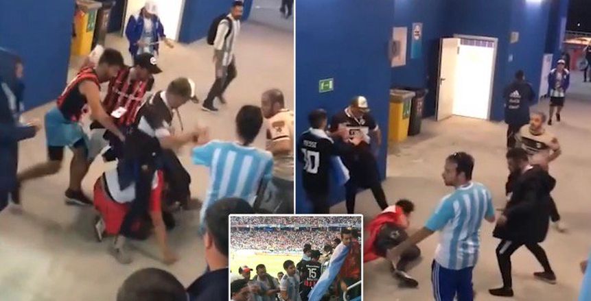 بالفيديو| الجماهير الأرجنتينية تعتدي على مشجع كرواتي