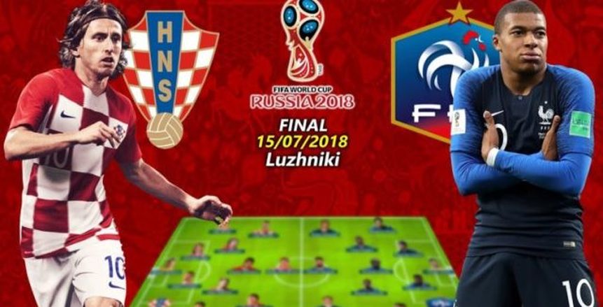 نهائي المونديال| شاهد.. بث مباشر لمباراة فرنسا وكرواتيا