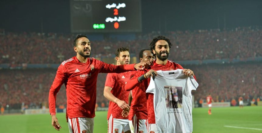 حسين الشحات يحتفل بهدفيه في مباراة الأهلي والهلال بصورة «زوج والدته»
