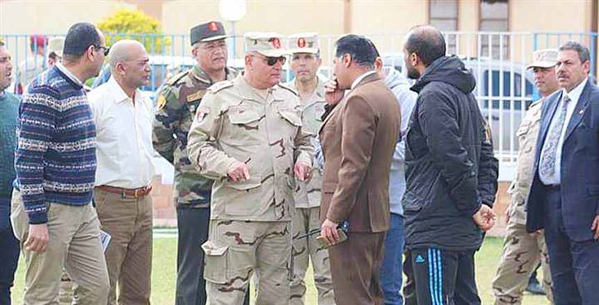 بالصور.. وفد من وزارة الدفاع يتفقد ستاد الإسماعيلية استعدادًا لأمم أفريقيا 2019