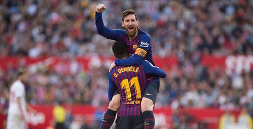 ميسي يقود هجوم برشلونة أمام ليون.. وديمبلي على دكة البدلاء
