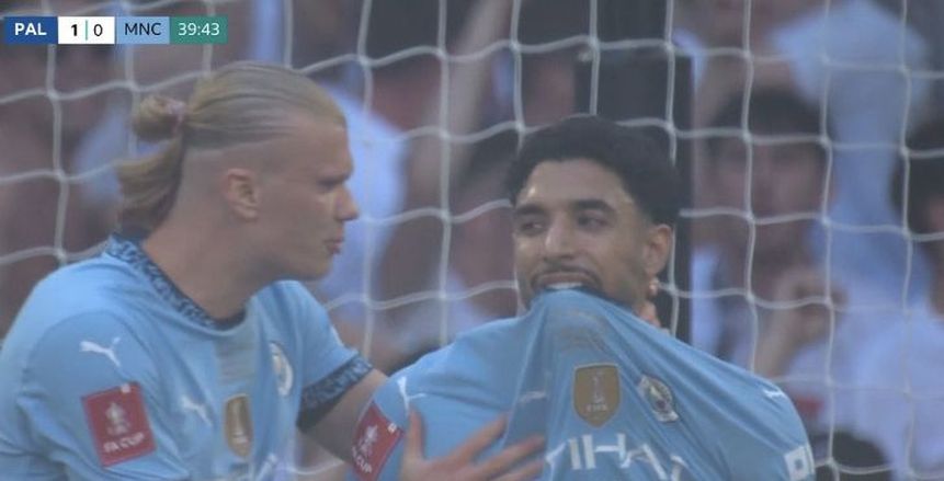 رد فعل هالاند مع مرموش بعد إهدار ركلة جزاء في نهائي كأس الاتحاد الإنجليزي