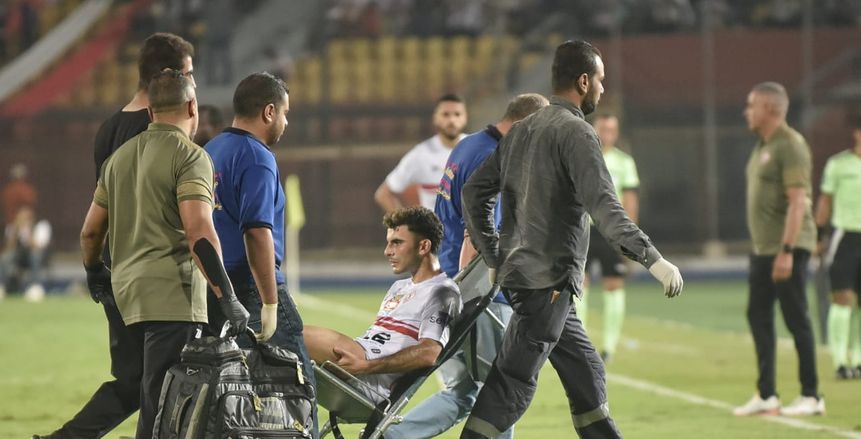 إصابة أحمد سيد زيزو في مباراة الزمالك والبنك الأهلي بدوري NILE
