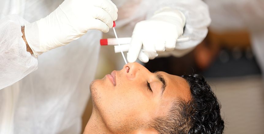 مسحة كورونا للاعبي المصري غير المصابين صباح اليوم