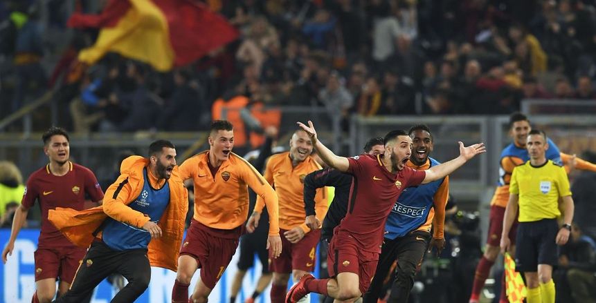 إنجاز تاريخي لـ روما بعد ثلاثية برشلونة التاريخية بدوري الأبطال