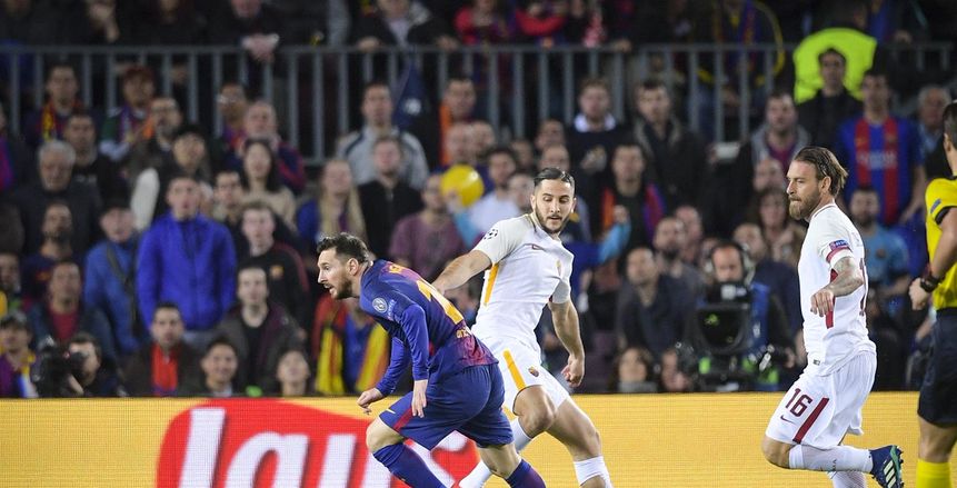 برشلونة يصطاد ذئاب روما برباعية ويقترب من نصف نهائى الأبطال
