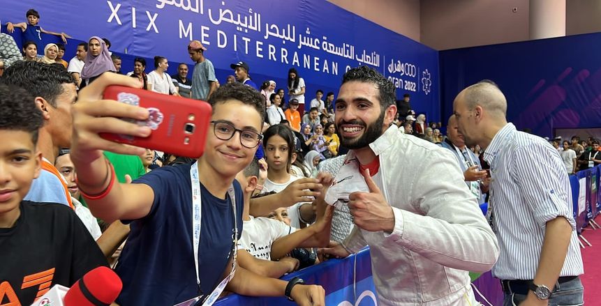 زياد السيسي يتوج بذهبية سلاح السيف بدورة ألعاب البحر المتوسط
