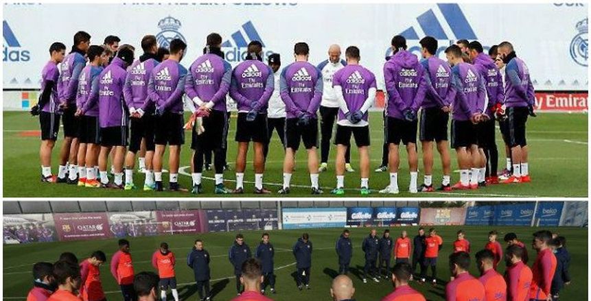 بالفيديو | ريال مدريد وبرشلونة يقفان دقيقة حدادا على ضحايا تشابيكوينزي