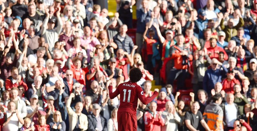 بالصور| «صلاح» يحتفل بهدفه في مرمى برايتون
