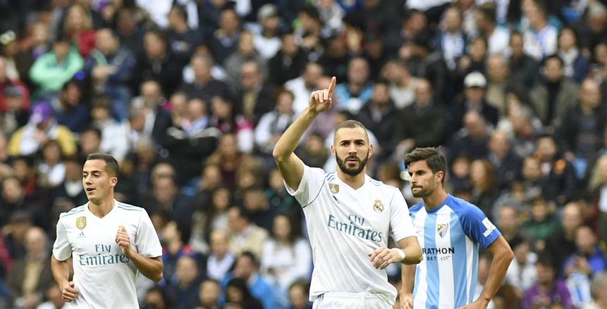 ريال مدريد يتقدم 2-1 على مالاجا بالشوط الأول