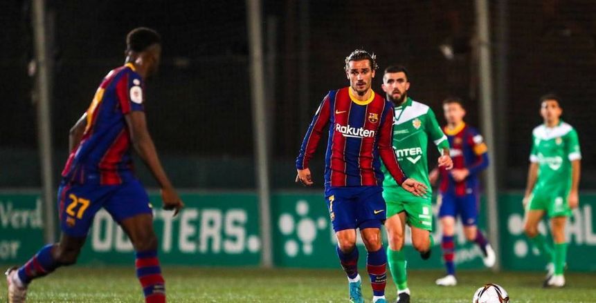 برشلونة في غياب ميسي يتقدم على إلتشي بهدف في الشوط الأول