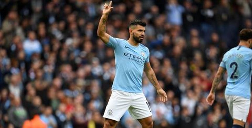 «أجويرو» يقود هجوم مانشستر سيتي أمام ليون