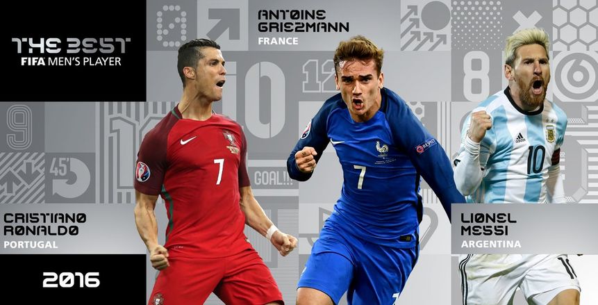 رونالدو ينافس ميسي وجريزمان على عرش افضل لاعب في 2016