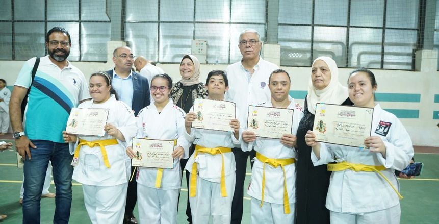 لأول مرة.. إختبارات ترقي أحزمة الكاراتيه لذوى الهمم فى نادى طنطا