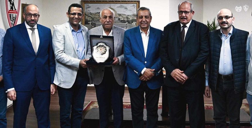 رئيس الزمالك يستقبل مجلس إدارة نقابة الصحفيين بميت عقبة