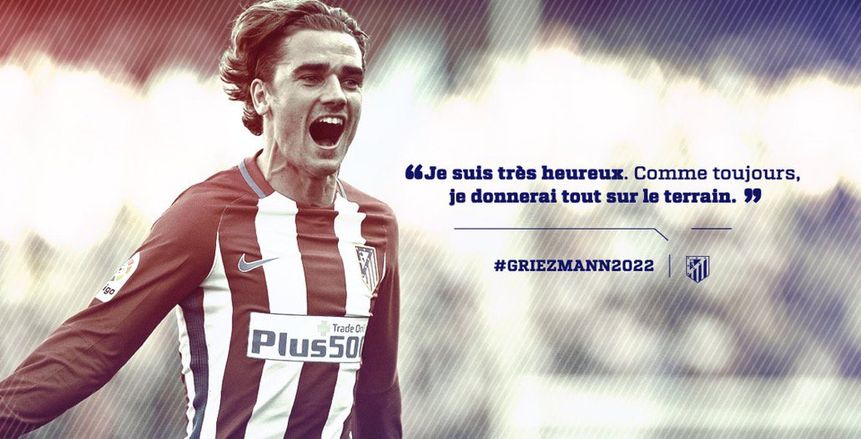رسميا.. جريزمان يجدد لأتلتيكو مدريد حتى عام 2022