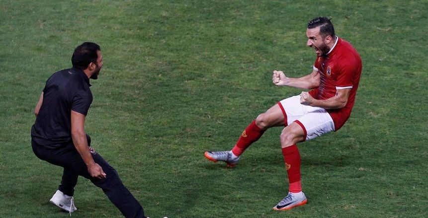 بالصور| سيد معوض: أول سنة دوري وكأس.. الحمد لله
