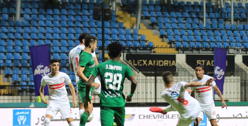 حسن علي يهدر فرصة هدف مؤكد أمام الزمالك.. وتسديدة صاروخية من سيف جعفر