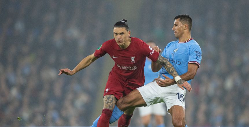 تعادل إيجابي 1/1 بين ليفربول ومانشستر سيتي في الشوط الأول بكأس الرابطة