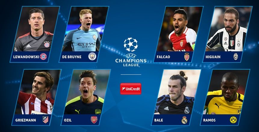 اليويفا يعلن الاسماء المرشحة لجائزة لاعب الاسبوع فى دورى الابطال