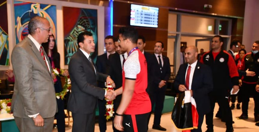 وزير الرياضة يستقبل البعثة المصرية المشاركة في دورة ألعاب البحر المتوسط
