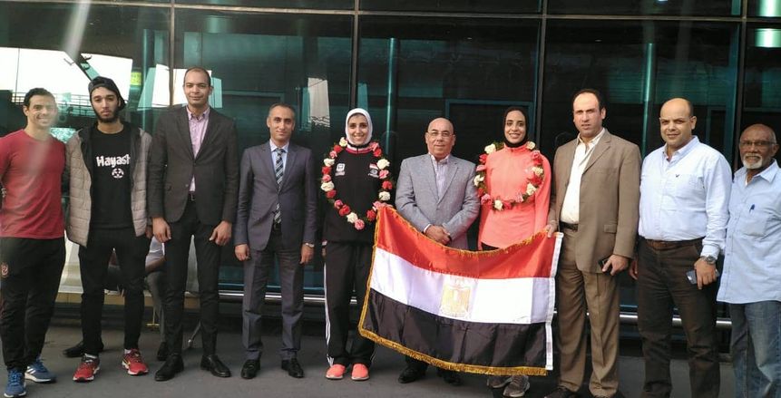استقبال حافل لجيانا فاروق بعد فوزها بذهبية الدوري العالمي للكاراتية