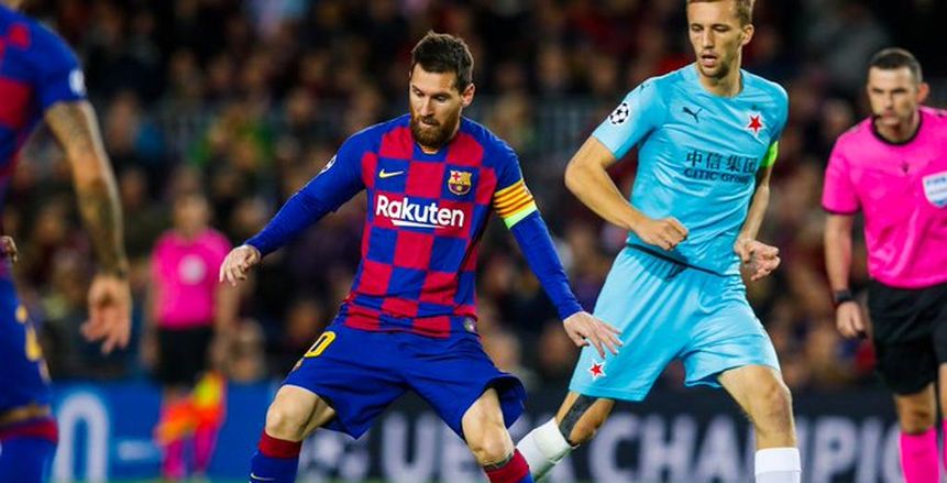 شوط أول سلبي بين برشلونة وسلافيا براغ في دوري الأبطال