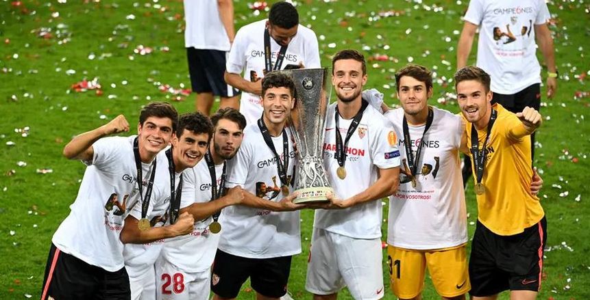 فرحة إسبانية بتتويج الفريق الاندلسي: إشبيلية ليج رقم 6