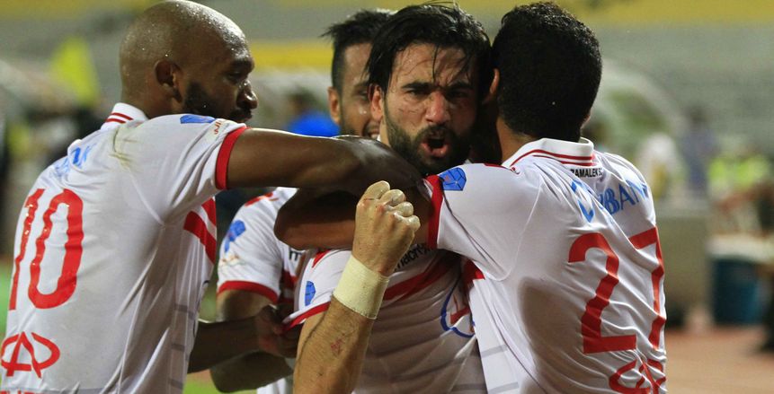 طارق حامد يتقدم للزمالك علي إنبي بهدف في الشوط الاول