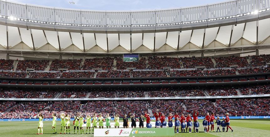 ملعب أتلتيكو مدريد يشهد أعلى نسبة حضور جماهيري بتاريخ الأندية في مباراة للسيدات