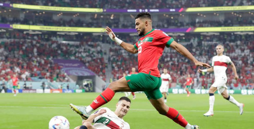بطاقة حمراء لـ وليد شديرة لاعب المغرب أمام البرتغال