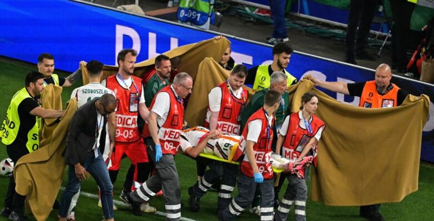 على غرار إريكسون.. إصابة خطيرة للاعب منتخب المجر في مباراة اسكتلندا