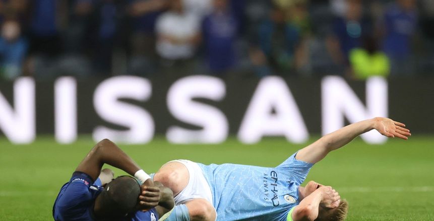 إصابة قوية تطيح بكيفن دي بروين من نهائي دوري أبطال أوروبا.. وخروجه باكيا