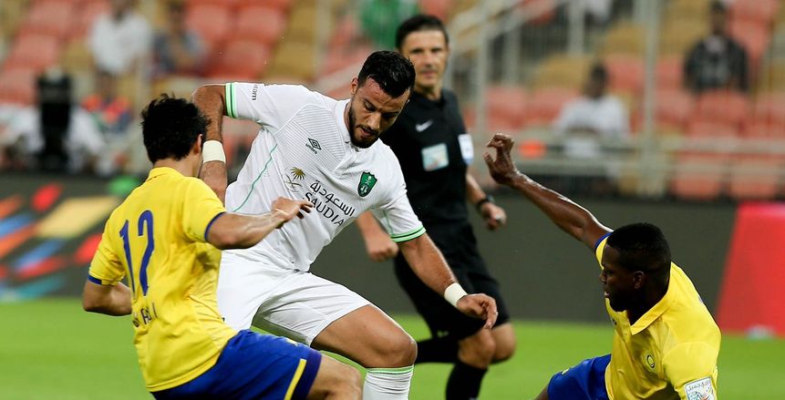 بالفيديو| حسام غالي يشارك في تعادل مثير للنصر مع أهلي جدة في كلاسيكو دوري جميل