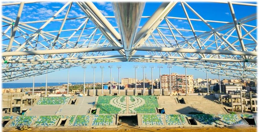 وزارة الرياضة تعلن بدء أعمال تركيب وزراعة النجيلة باستاد المصري